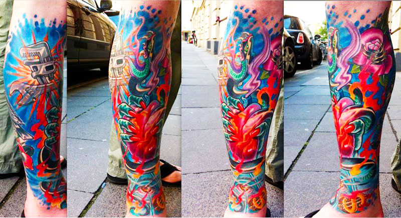 tatuaje explosion de color